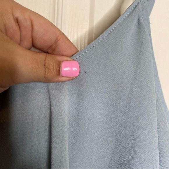 Show Me Your Mumu Caitlin Ruffle Maxi Dress in Steel Blue Chiffon Size Small - Picture 5 of 11